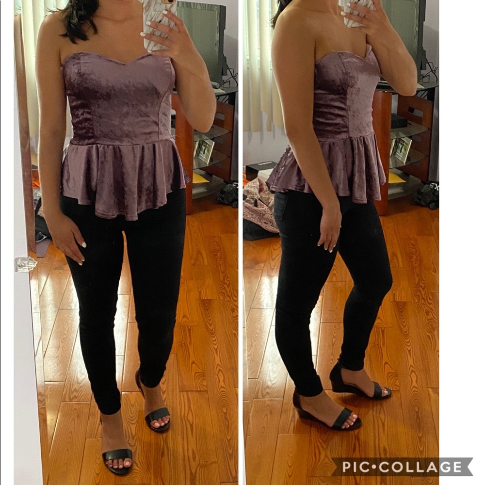 Cute purple suede peplum top!